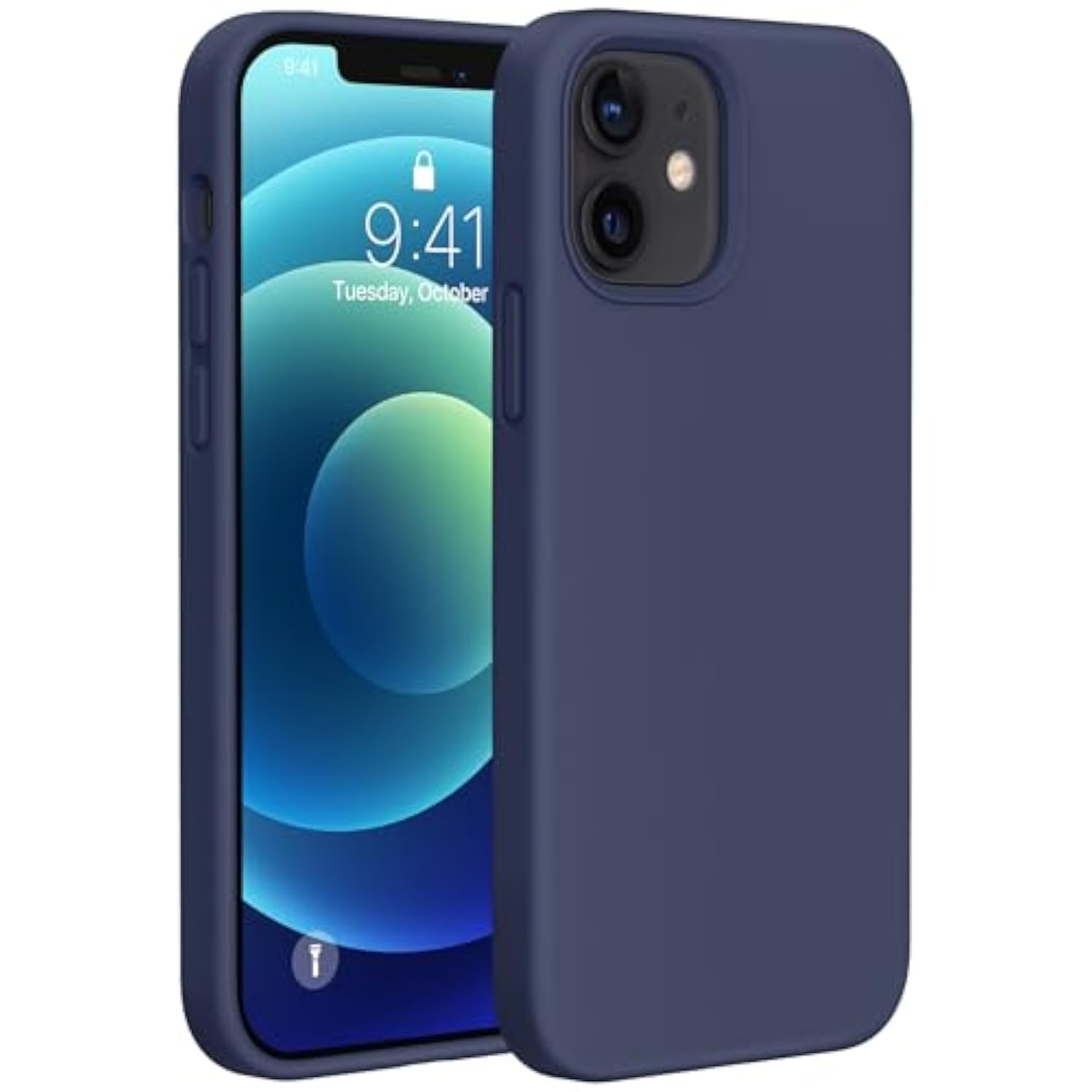 Compatible With 12 Case And 12 Pro Case, Liquid Silicone Gel Rubber Full Body Protection Shockproof Drop Protection Phone Case For 12/12 Pro 6.1 Inch(Navy Blue)