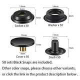 200Pieces (50Sets) 15Mm Snap Fastener Kit Tool Snap Button Kit Snaps F