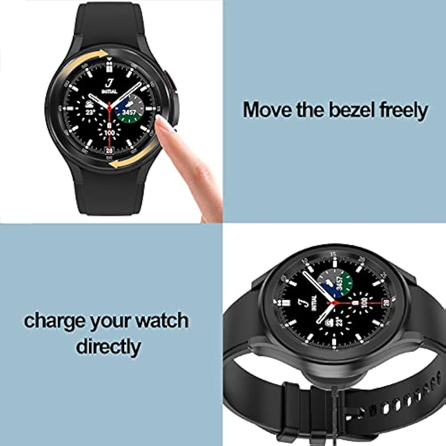 [6+6] Pack For Samsung Galaxy Watch 4 Classic 46Mm Case With Screen Protector, Soft Tpu Cover Protective Bumper Shell + Tempered Glass Screen Protector Film For Galaxy Watch 4 Classic 46Mm