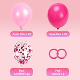 65 Pcs Hot Pink Balloons 12 Inch Magenta Confetti Girls Party Decorations