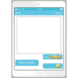 Photo Booth Props Frame, Phone Happy Birthday Party Photo Booth Selfie Picture Frame (Blue)