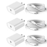 Long Iphone 14 Charger [Apple Mfi Certified] 3Pack 6Ft Apple I Phone Charging Cord With 3Pack Usb C Wall Charger Pd Adapter Compatible With Iphone 14/13 (Pro,Pro Max,Mini),11/11 Pro Max/Xs Max,Ipad