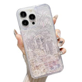 For Iphone 16 Pro Max Bling Liquid Castle Fireworks Case, Cute Luxury Sparkle Flowing Glitter Quicksand Shockproof Protective Case Cover For Girls Women Kids (Pink)