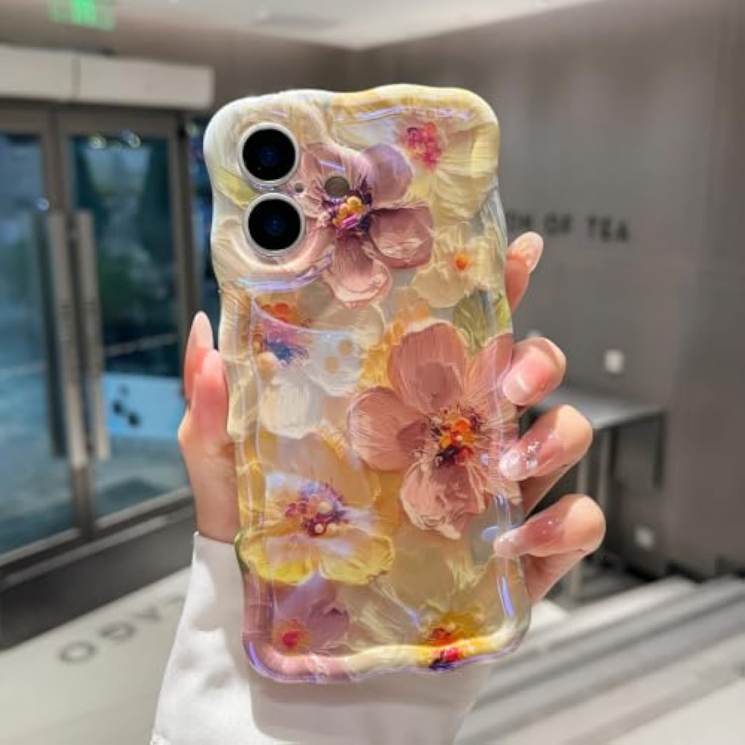 Oil Painting Flower-Pink Yellow Flower Yellow iPhone 17 Case