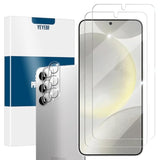 Galaxy S24 Screen Protector + Camera Lens Protector, [2 +2 Pack] [Ultrasonic Fingerprint Unlock] [Case Friendly] Full Coverage Tempered Glass Screen Protector For Samsung Galaxy S24