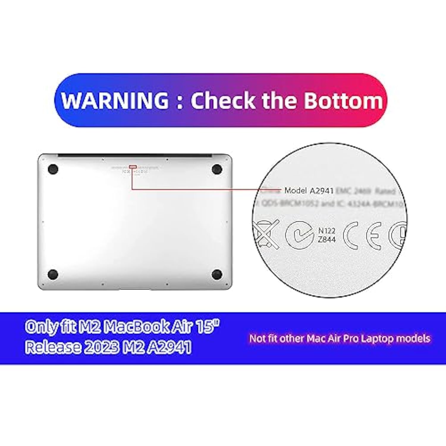 Compatible With Macbook Air 15 Inch Case 2023 M2 A2941, Plastic Hard Shell Case & Keyboard Cover & Screen Protector - Beach Sunset