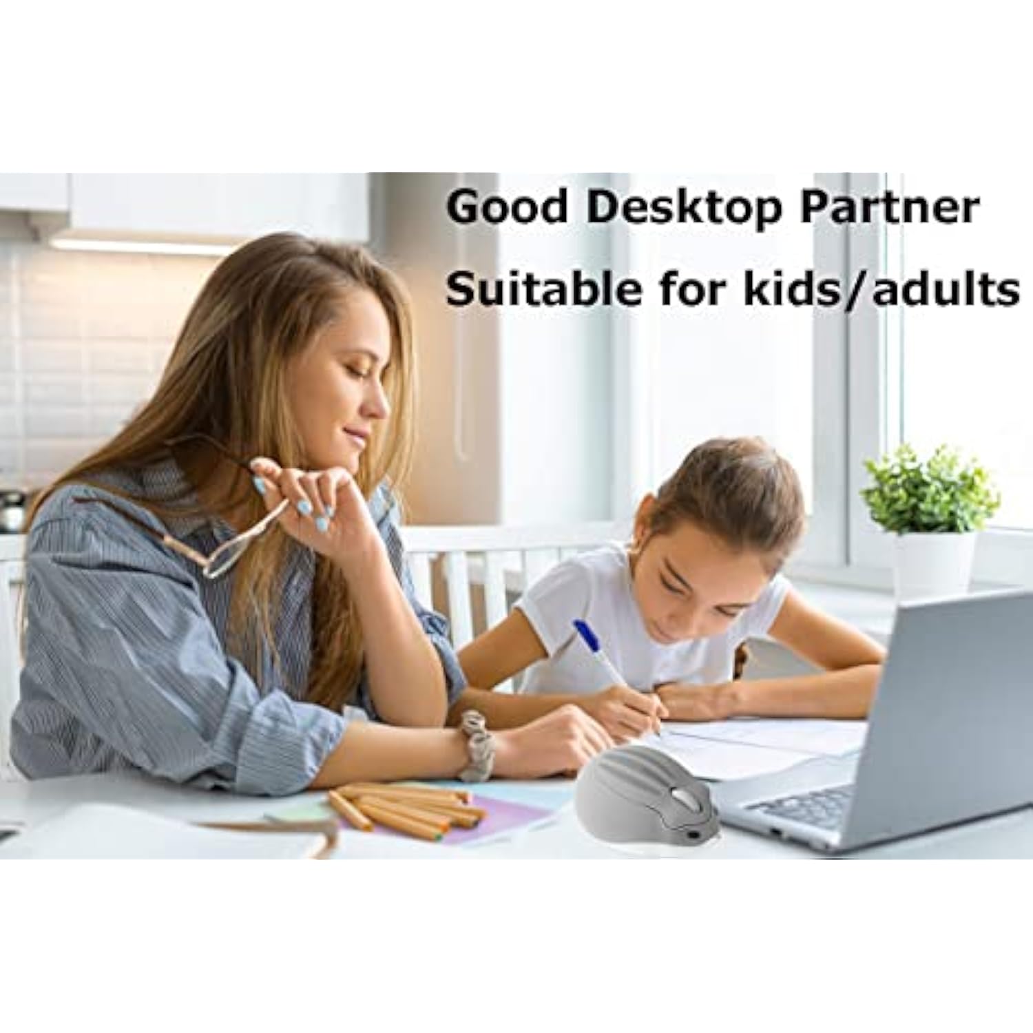 2.4Ghz Wireless Mouse Cute Hamster Shape Less Noice Portable Mobile Optical 1200Dpi Usb Mice Cordless Mouse For Pc Laptop Computer Notebook Macbook Kids Girl Men Women Mom Dad Gift (Gray)