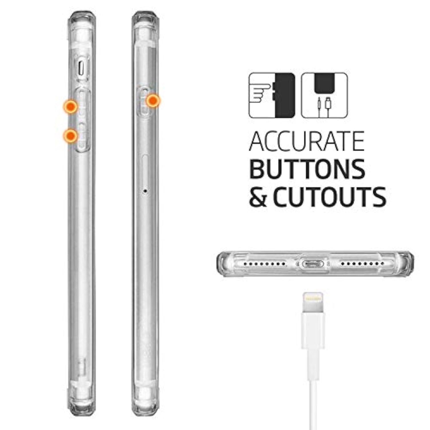 Phone Case Compatible With Iphone 7 Plus & Iphone 8 Plus, Clear Case Shockproof Protective Bumper Slim Cover For 5.5 Inch