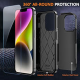 for iPhone 14 Case/iPhone 13 Case,[ Military Grade ] 15ft. Drop Tested Protective Case with 2X [Tempered Glass Screen Protector ] Slim & Tough Full-Body Protective iPhone 14/iPhone 13 Phone Case,Black