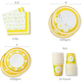 Daisy Paper Plates & Napkins Set for Birthday, Mother’s Day, Easter - 24 pcs