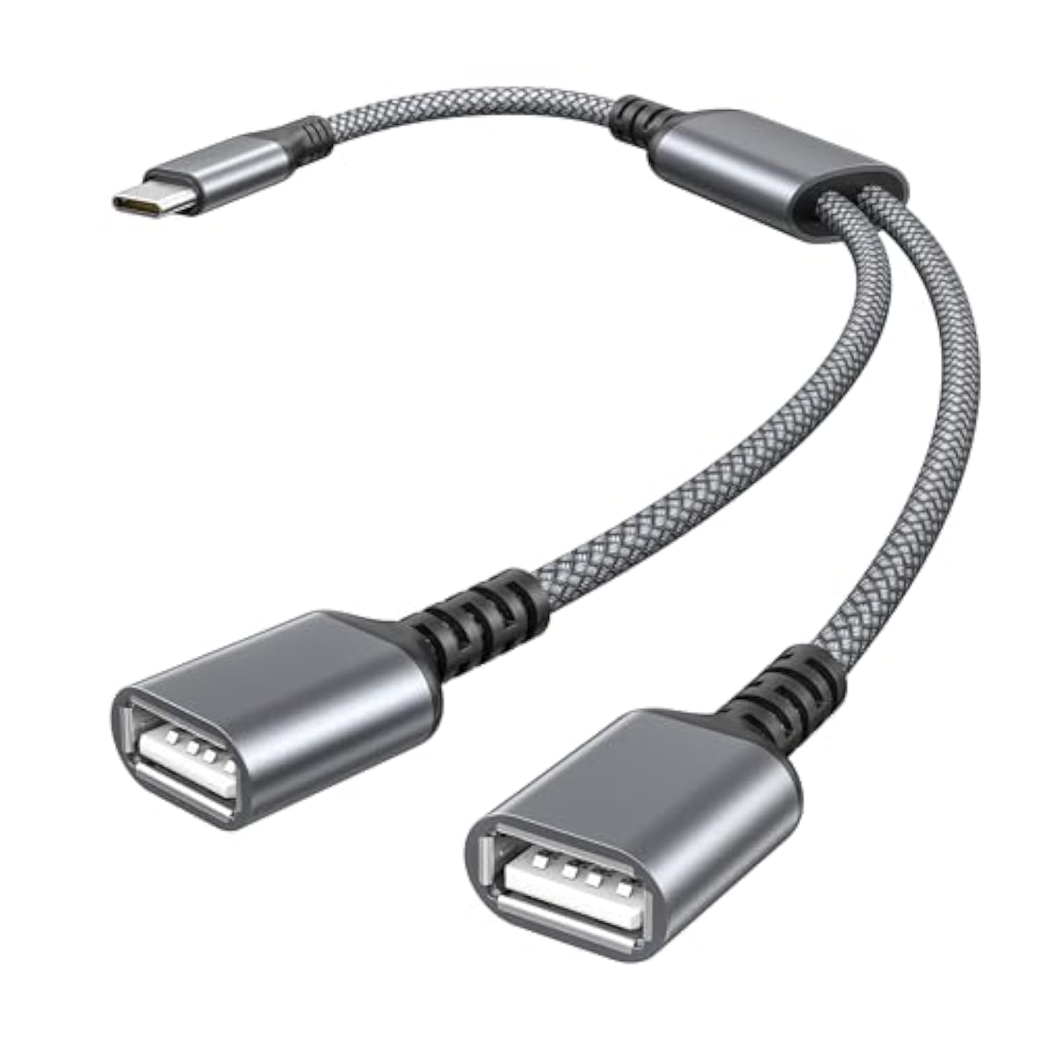 Usb C Male To Dual Usb Female Cable Adapter 3.3Ft,Thunderbolt 3 To Double Type