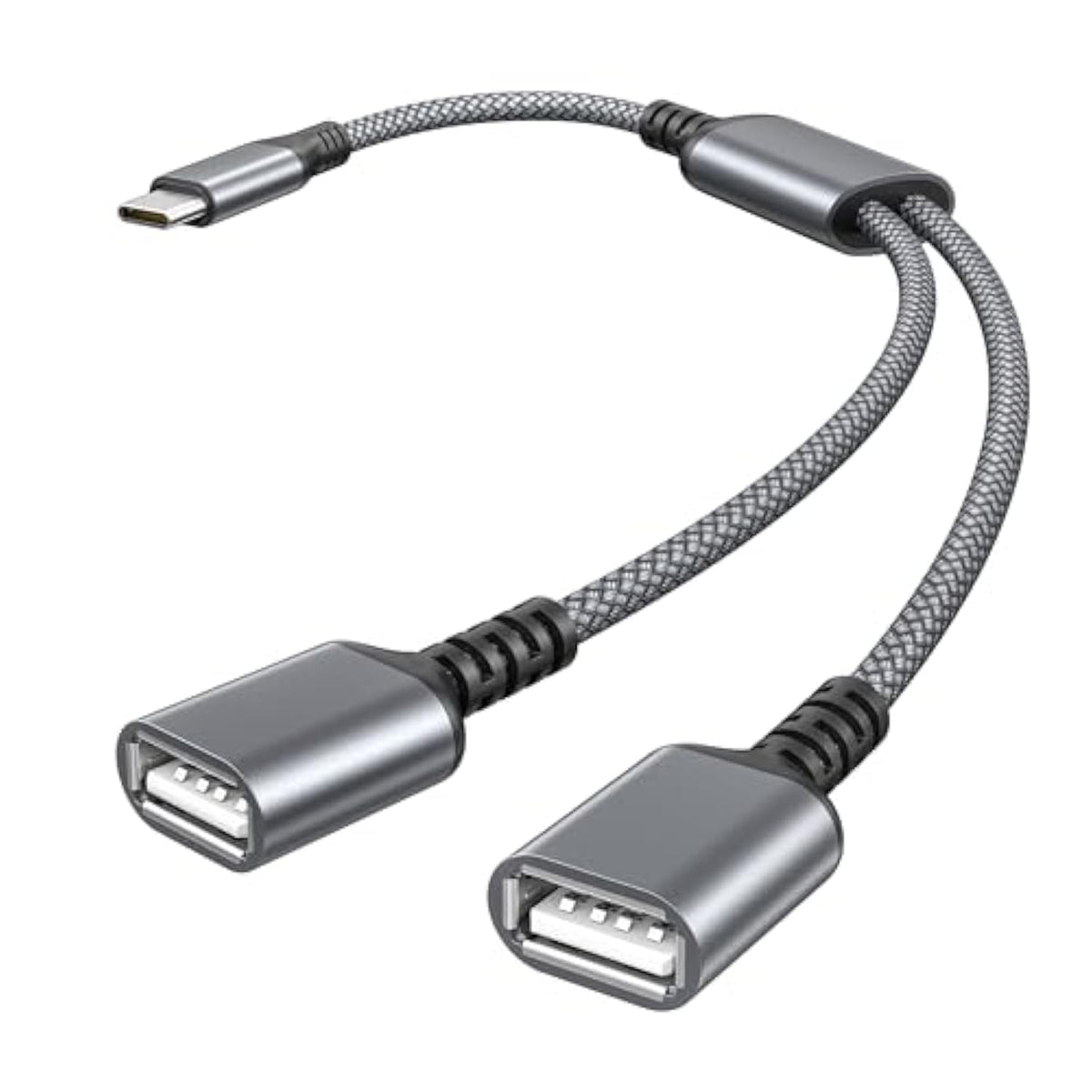 Usb C Male To Dual Usb Female Cable Adapter 3.3Ft,Thunderbolt 3 To Double Type