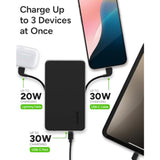 Mophie Powerstation Plus Ultra 10,000mAh Power Bank - Integrated USB-C and Lightning Cables and Foldable Wall Prongs – Fast Charging for Smartphones, Tablets, and More