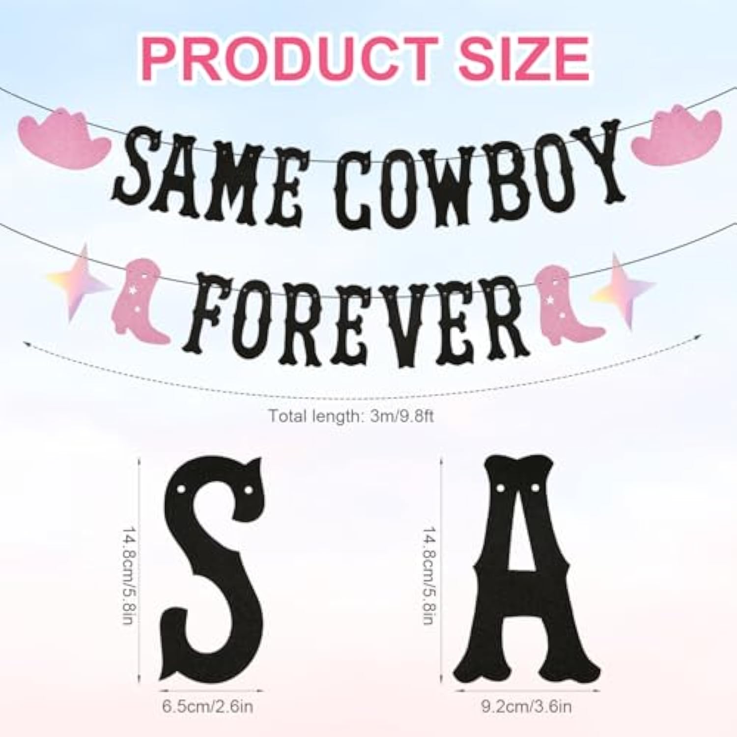 Same Cowboy Forever Banner Western Cowgirl Last Rodeo Party Decoration