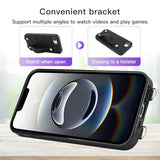 for Apple iPhone 17e Crossbody Case with Card Holder & Wrist Strap, PU Leather Shockproof Cover with Adjustable Shoulder Lanyard & Wristband