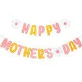 Mother'S Day Felt Banner, Happy Mother’S Day Banner With Flower,Garland Banner For Mother’S Day Brunch Event Mother'S Day Gifts