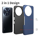 For Tcl 60 Xe Nxtpaper 5G/Tcl 50 Xl 5G Case With Tempered Glass Screen Protector,Dual Layer Heavy Duty Shockproof Protection (Blue)