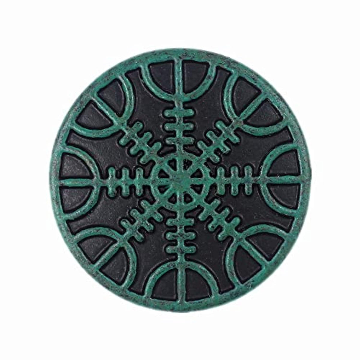 12 Pieces Viking Helm Of Awe Pattern Metal Shank Buttons. 23Mm (7/8 In