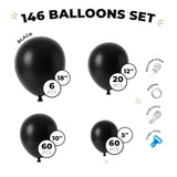 146 Pcs Black Balloon Garland Arch Kit for Party DIY Decorations