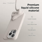 elago Liquid Silicone Case Compatible with iPhone 15 Pro Max, Premium Quality, Full Body Protection Case [4-Layer Shockproof Structure], Soft Microfiber Lining Anti-Scratch (Stone)