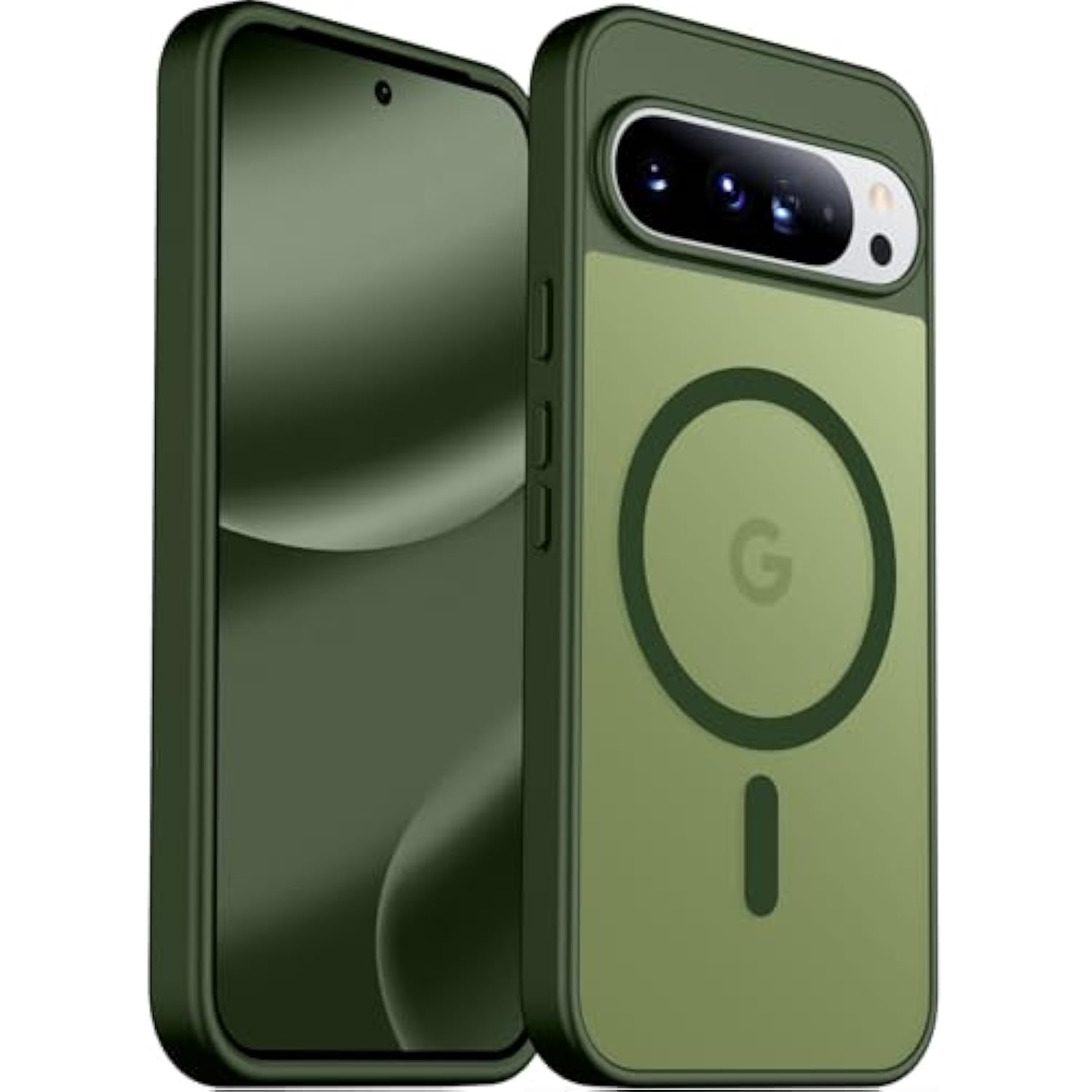 Magnetic For Google Pixel 10 Pro Xl Case, Military Grade Drop Protection Slim Translucent Matte Shockproof Anti-Fingerprint Phone Case For Pixel 10 Pro Xl,Green