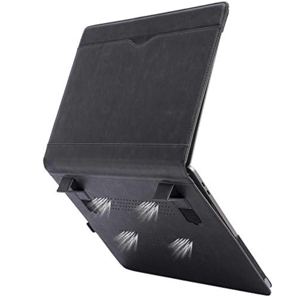 Tytx Laptop Case For Macbook Pro 16 Inch Leather Case 2024 2023 2022 2021 M4 A3403 A3186 M3 A2991 M2 A2780 M1 A2485 Protective Folio Book Cover With Vents And Stand Function, Black