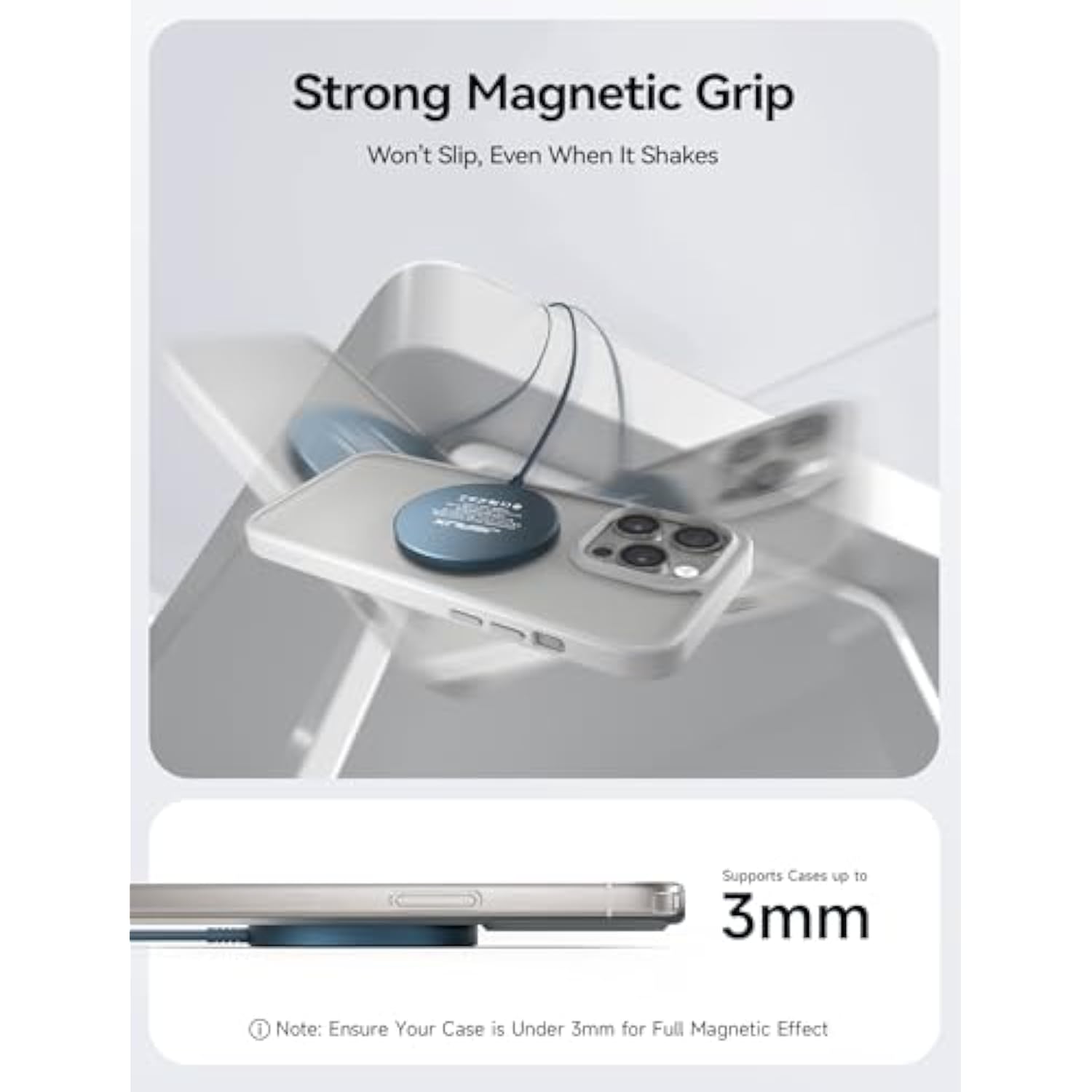 Magnetic Wireless Charger Compatible With Magsafe Charger/ 16E/16/16 Plus/16 Pro/16 Pro Max/15 14 13 12 Series, Wireless Mag Safe Charging Pad, Mag Charger (Blue)