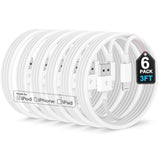 6Pack Iphone Car Charger Cord 3Ft[Apple Mfi Certified],Usb A To Lightning Cable Original Apple Carplay Charging Cord 3 Feet, Usb Charging Cable 3 Feet For Iphone 14/13/12/11 Pro Max/Xs/Xr/X/8/7Plus