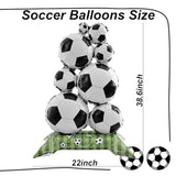 2Pcs Soccer Balloons Birthday Party Decorations - 38 Inch Standing Soccer Balloon Green Field Base for Soccers Theme Birthday Party Decorations Supplies - World Cup Soccer Theme Decor
