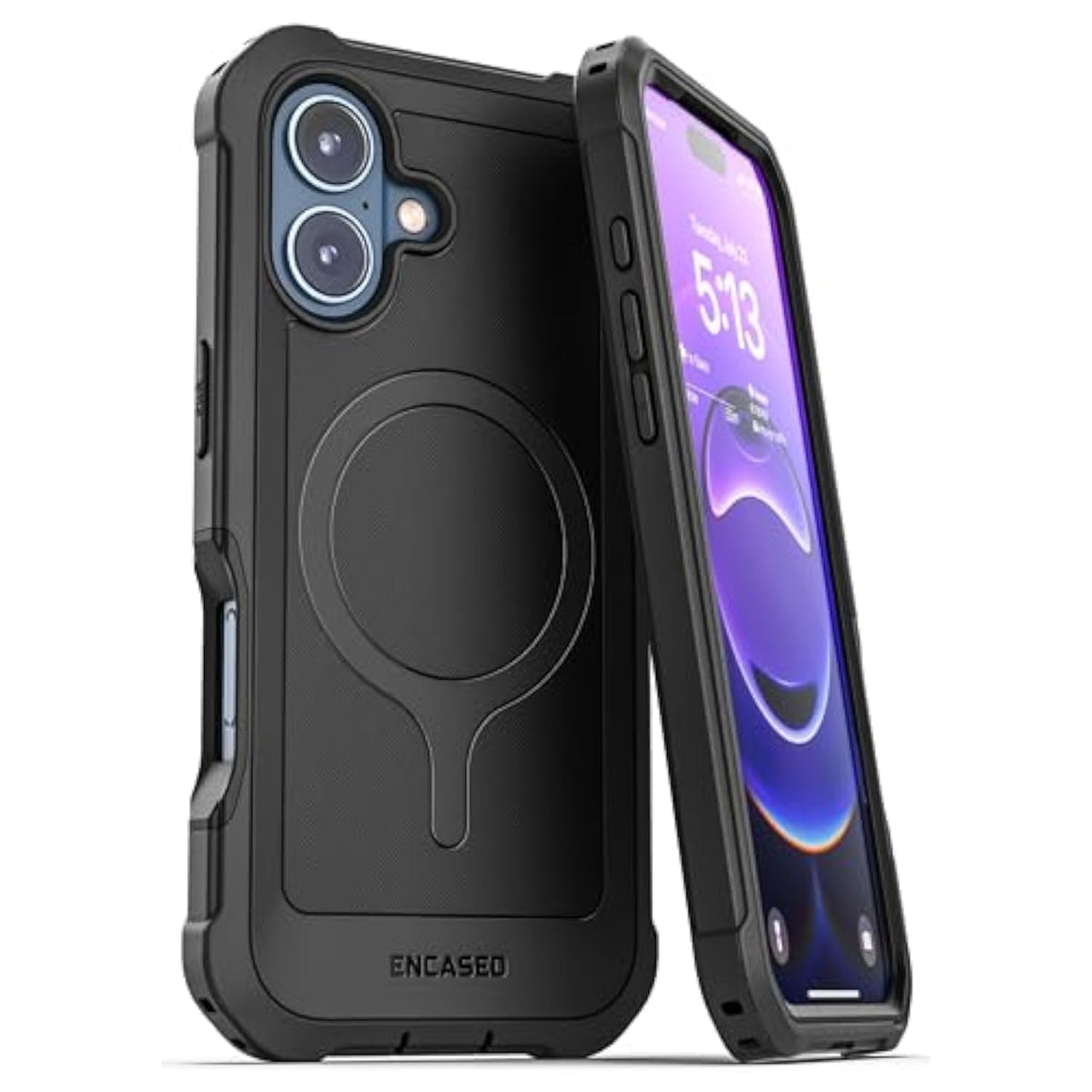 For Iphone 17 Case With Built-In Screen Protector, Compatible With Magsafe - Military Grade Protection With 360 Rugged Full-Body Coverage (Black)