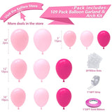 109Pcs Pink Balloon Garland Arch Kit for Wedding, Birthday, Baby Shower Decor