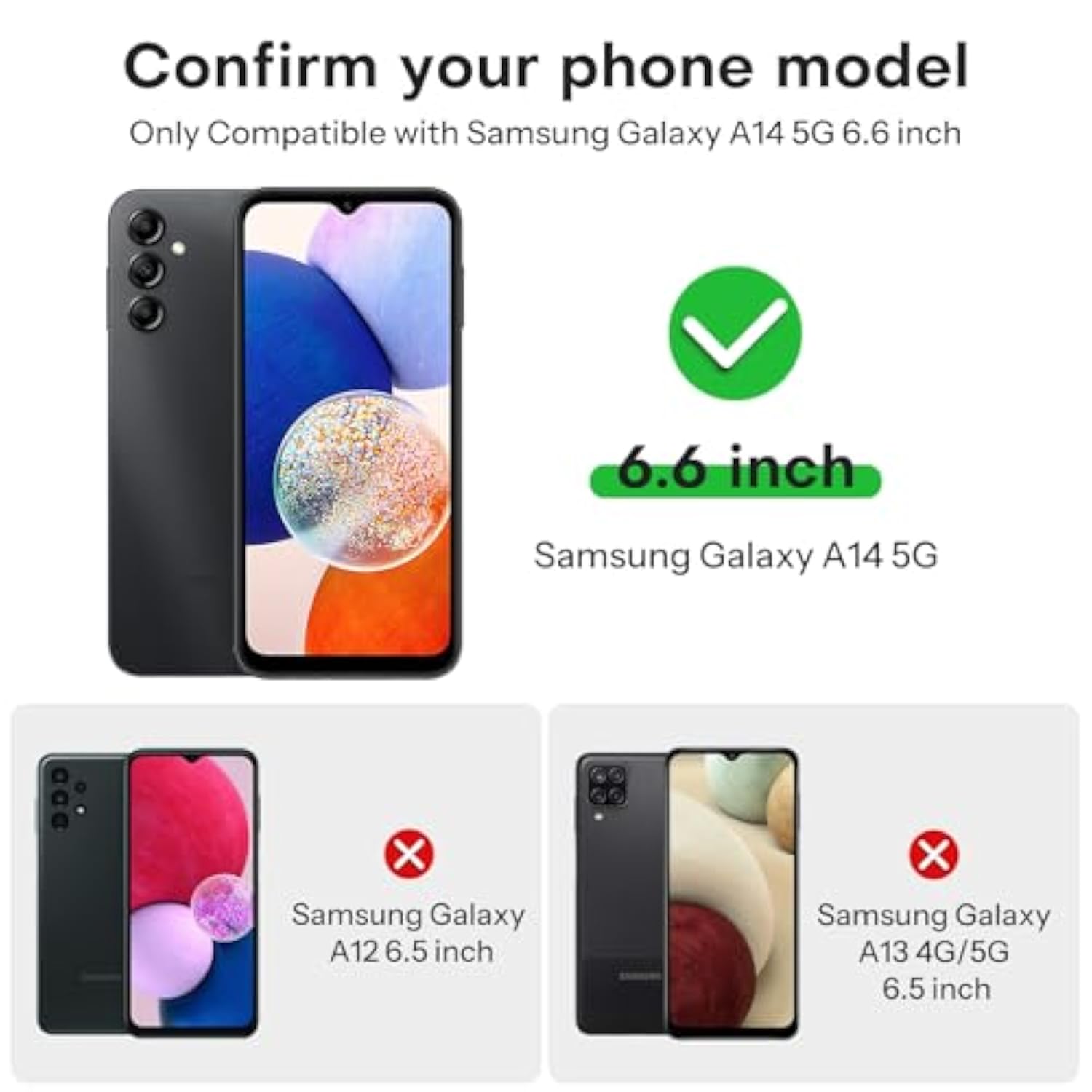 OMOTON Screen Protector for Samsung Galaxy A14 5G, [3+2 Pack] for A14 screen protector & Camera Lens Protector, Case Friendly/Tempered Glass/Alignment Frame(6.6 Inch, 2023 Released)