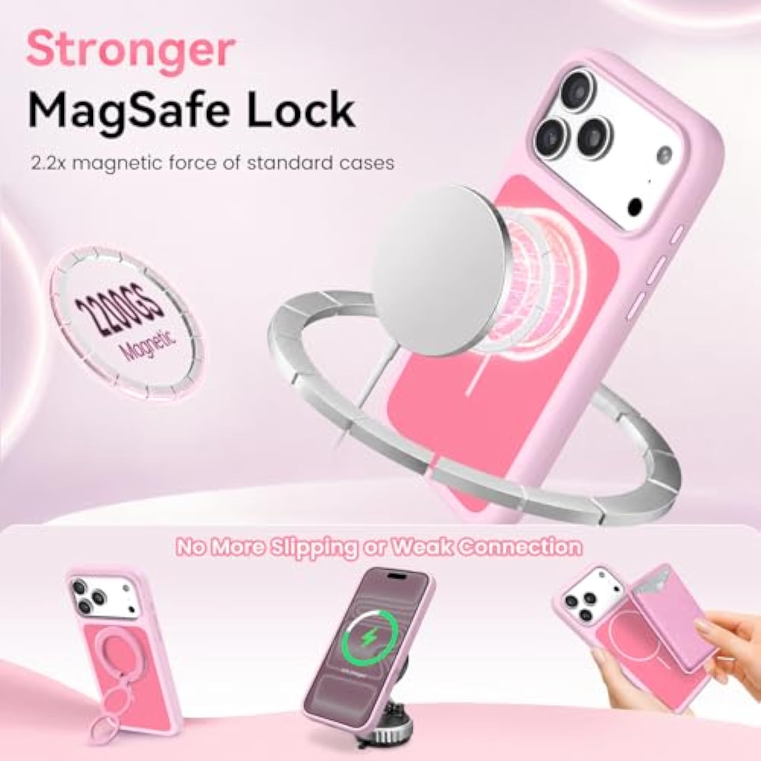 Magnetic Case for iPhone 17 Pro Max - Premium Liquid Silicone Pink