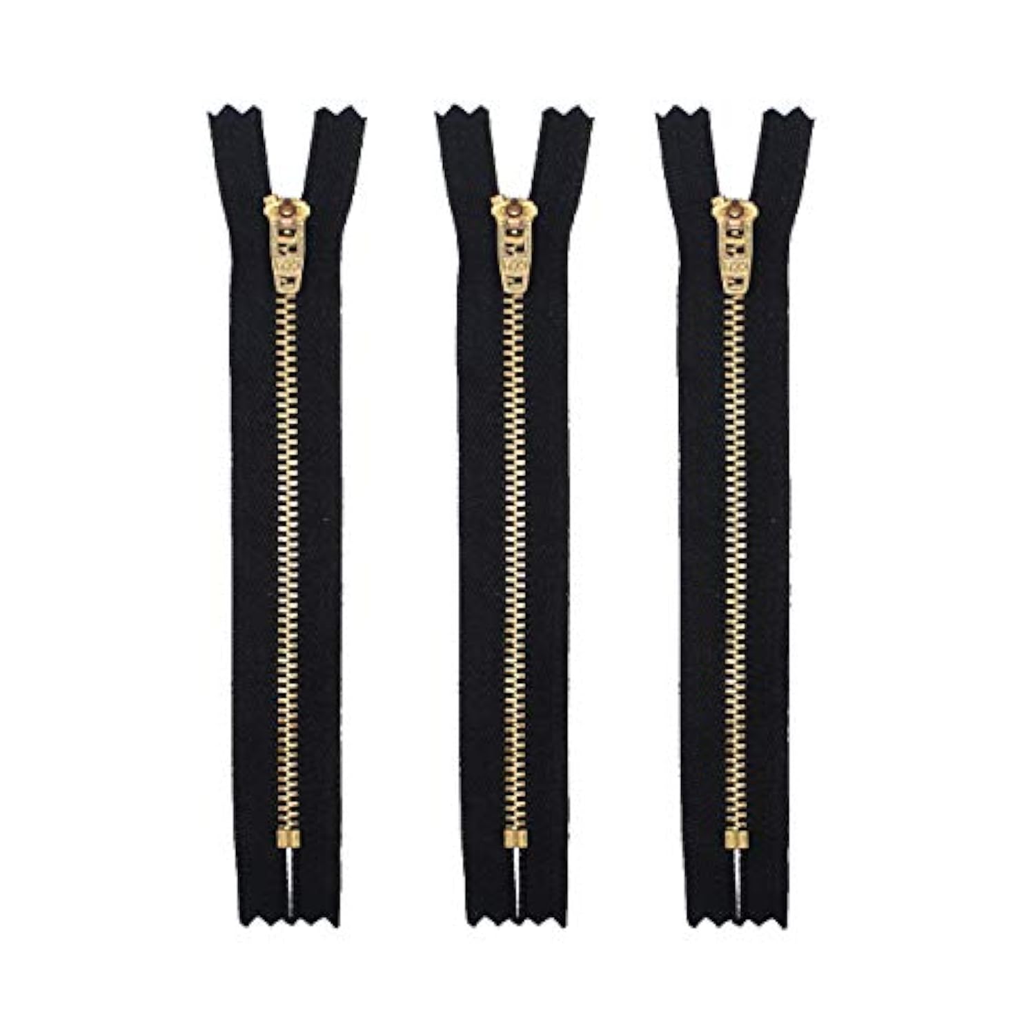 9" Pants Brass Zipper #4.5- Black (3 Zippers)