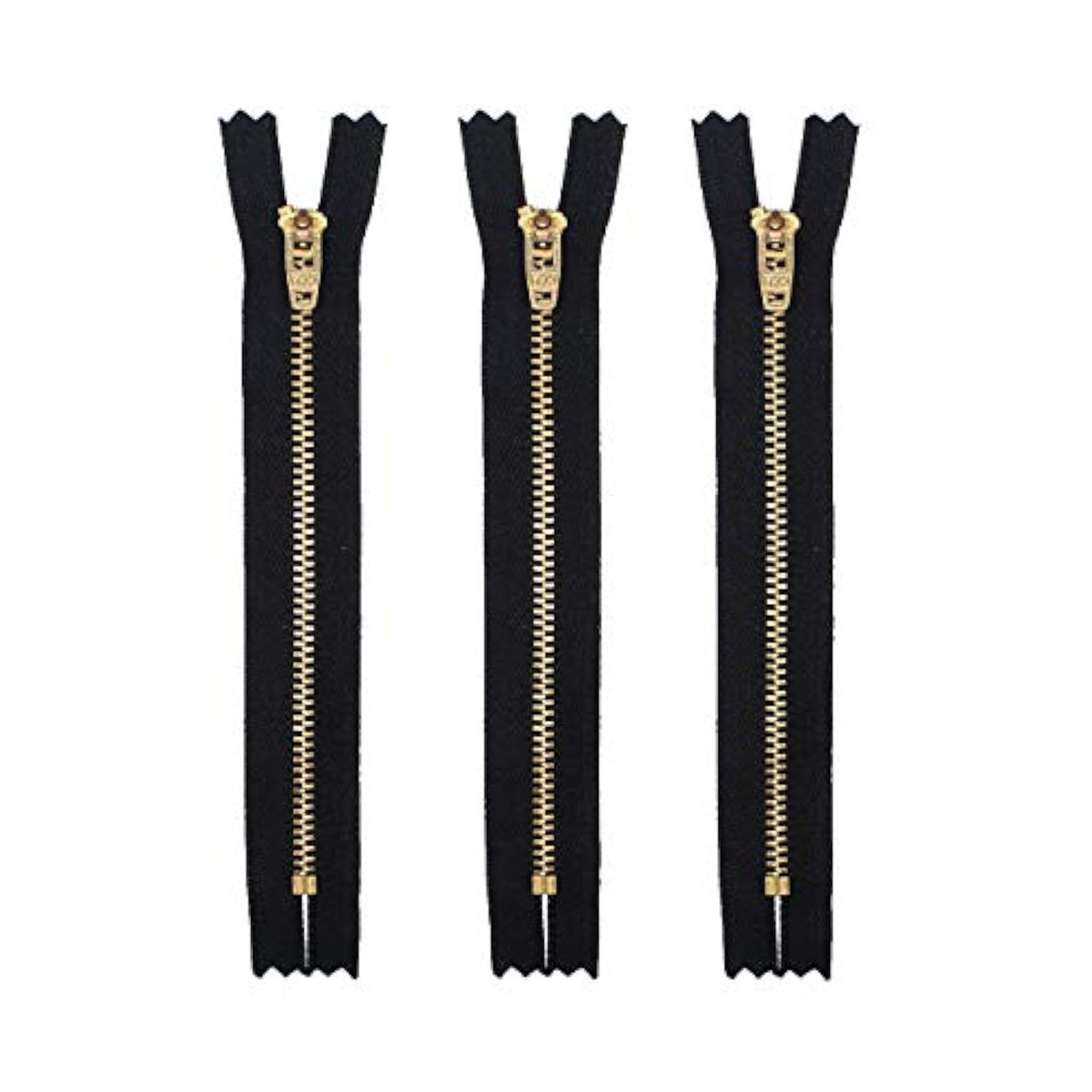 9" Pants Brass Zipper #4.5- Black (3 Zippers)