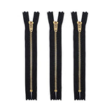 9" Pants Brass Zipper #4.5- Black (3 Zippers)
