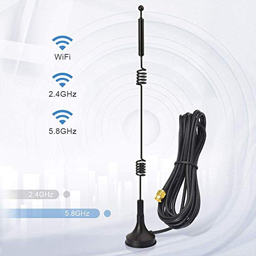 Dual Band Wifi 2.4Ghz 5Ghz 5.8Ghz 9Dbi Magnetic Base Mimo Rp-Sma Male Antenna 4-Pack For Wifi Router Wireless Network Card Usb Adapter Security Ip Camera