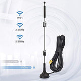 Dual Band Wifi 2.4Ghz 5Ghz 5.8Ghz 9Dbi Magnetic Base Mimo Rp-Sma Male Antenna 4-Pack For Wifi Router Wireless Network Card Usb Adapter Security Ip Camera