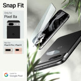 Caseology Snap Fit for Google Pixel 8a Screen Protector [2 Pack] + Camera Lense Protector [2 Pack] (2024) - Clear