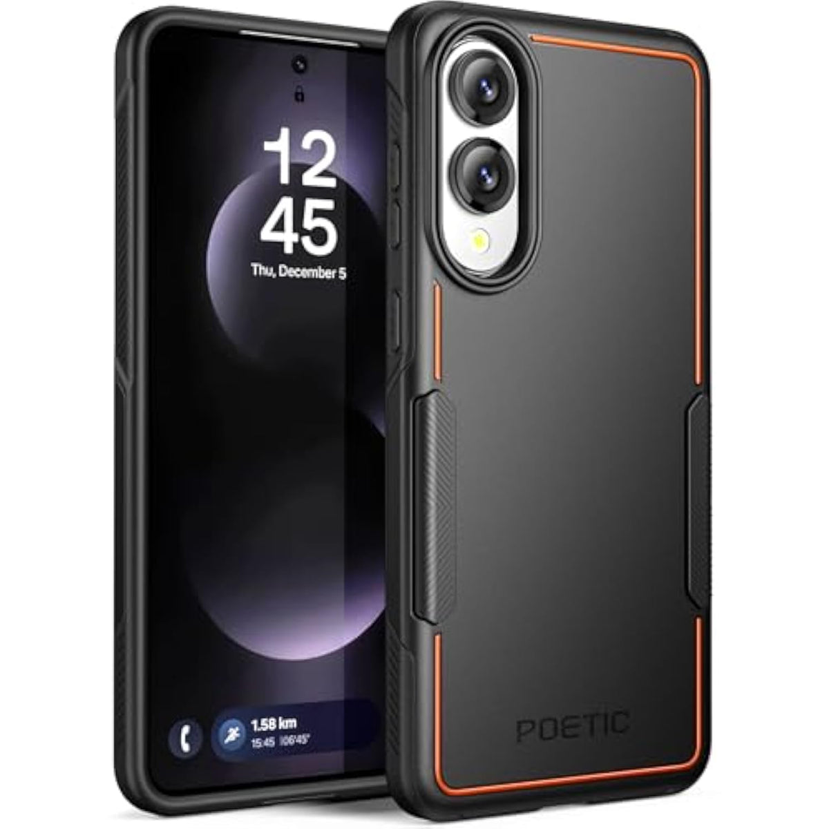 Neon Case For Samsung Galaxy S25 Edge 5G, Dual Layer Heavy Duty Rugged Lightweight Slim Shockproof Protective Cover Phone Case, Black