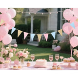 15 Pcs Glitter Pink Blue Paper Banner Gender Reveal Party Decorations