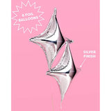 Silver Sparkle Foil Birthday Balloon - 6 Pc | Bday Party Decorations, Bachelorette, Anniversary, Graduation