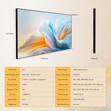 Digital Signage Display 32 Inch Wall Mount Digital Menu Board For Restaurants And Stores Advertising Screen 700 Nits Ultra-High Brightness Fhd Free Web Content Editor Android 2Gb + 32Gb