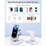 30W Fast Charging Station For Multiple Devices - 3 In 1 Charger Stand For Apple Watch Series 8/7/6/5/4/3/2/Se Charging Dock For Airpods Iphone 14/13/12/11 Pro X Max Xs Xr 8 7 Plus(Not For 15/16)
