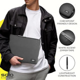 Laptop Bag Sleeve For Women & Men - Travel Case For Computer & Tablet, Fits Up To 15.6" Laptops, Fully Padded, Lightweight Construction, Durable Zippers - Gamma, Black