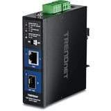 Industrial 10G Sfp+ Media Converter, Ti-F711Sfp, Extreme Temperature Ip50 Rated, Ethernet Splitter, Din-Rail And Wall Mounts Included, Ndaa Taa Compliant For Government Use