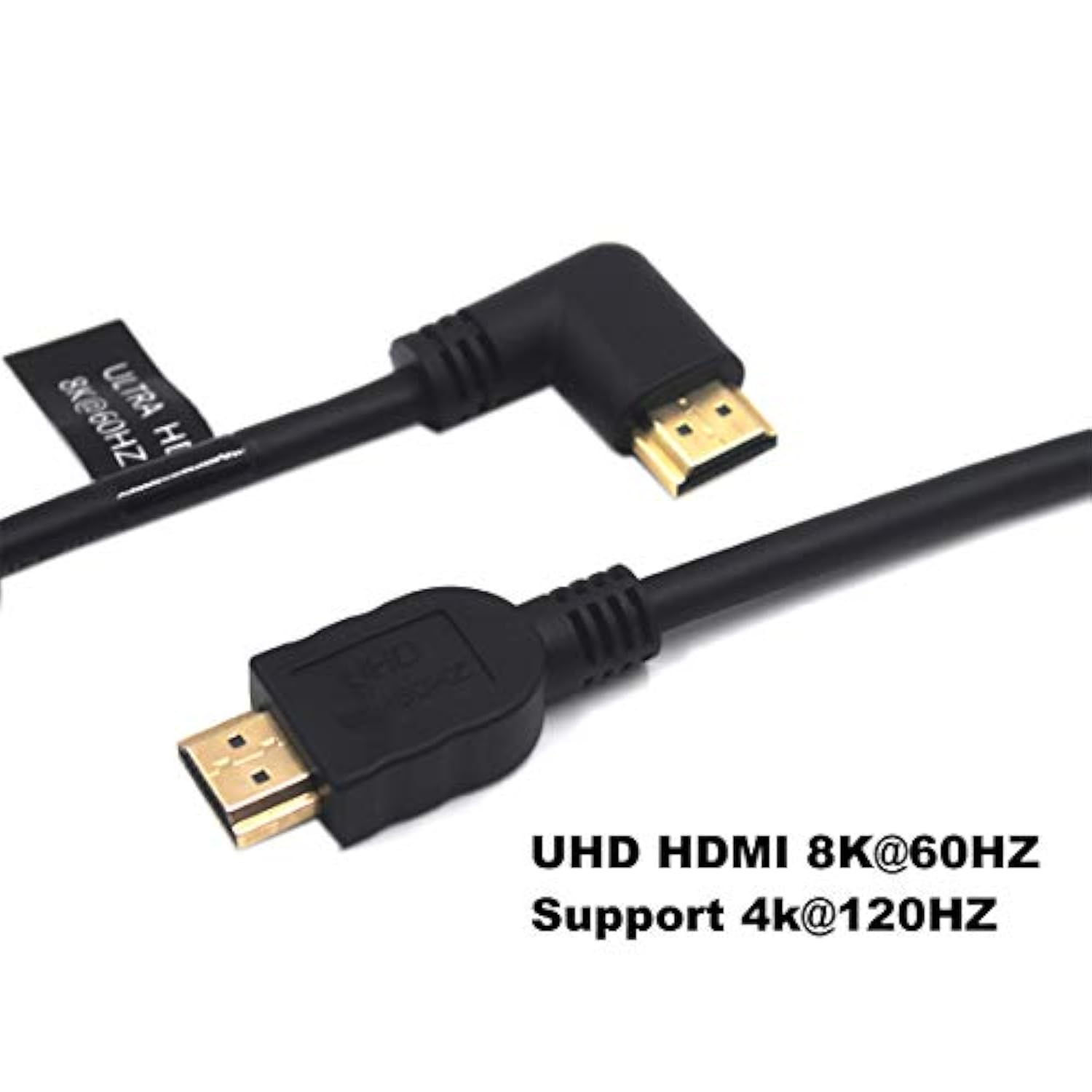 2 Feet Ultra Hd Hdmi 8K Cable, 90 Degree Left Angle Hdmi 2.1 Version Male To M