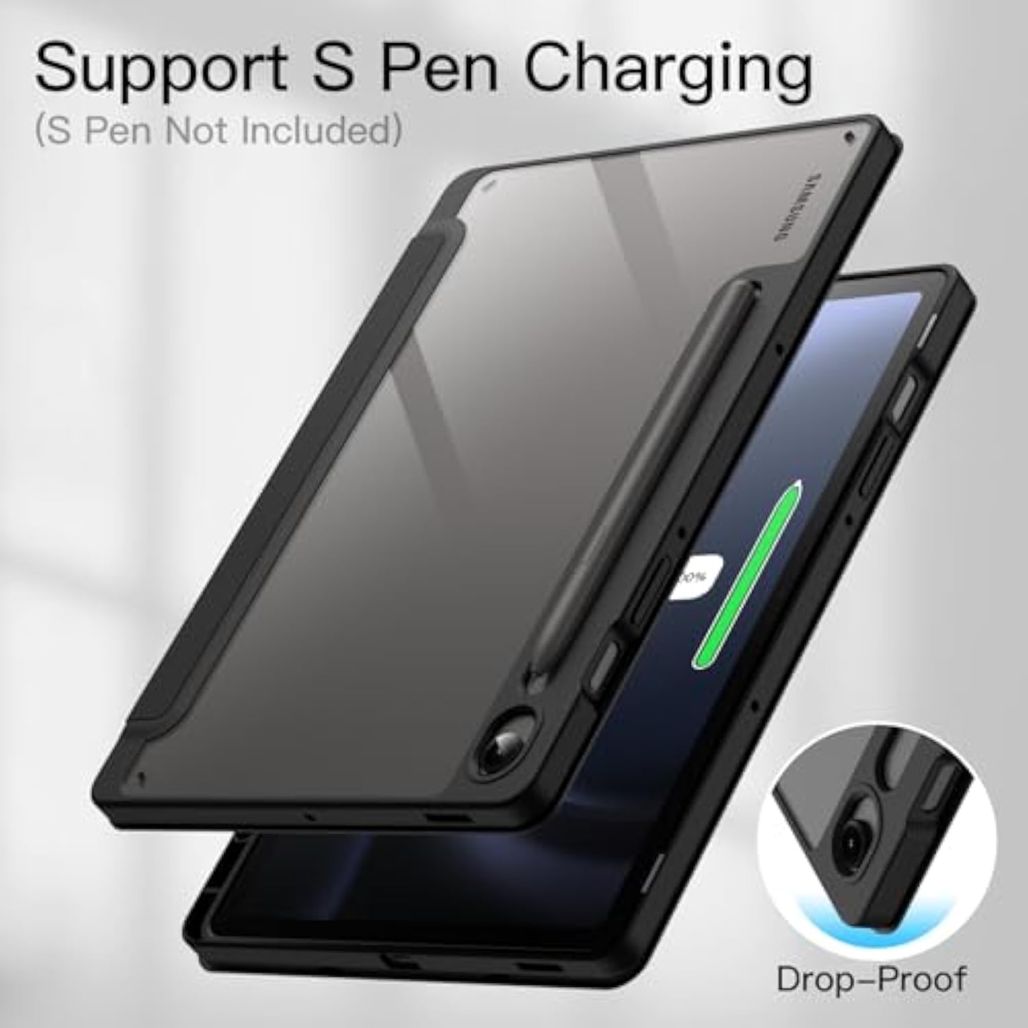 JETech Case for Samsung Galaxy Tab S9 FE 10.9-Inch with S Pen Holder, Clear Tr