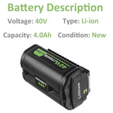 High-Capacity 4.0Ah Replacement Battery For Ryobi 40V Battery – Extended Life And Reliable Performance