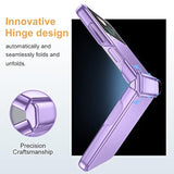 For Samsung Z Flip 4 Case: [Full Cover Hinge Protection] Slim Phone Case With Built-In Screen Protection Metal Volume Key Protection Wireless Charging For Galaxy Z Flip 4 5G(2022) (Purple)